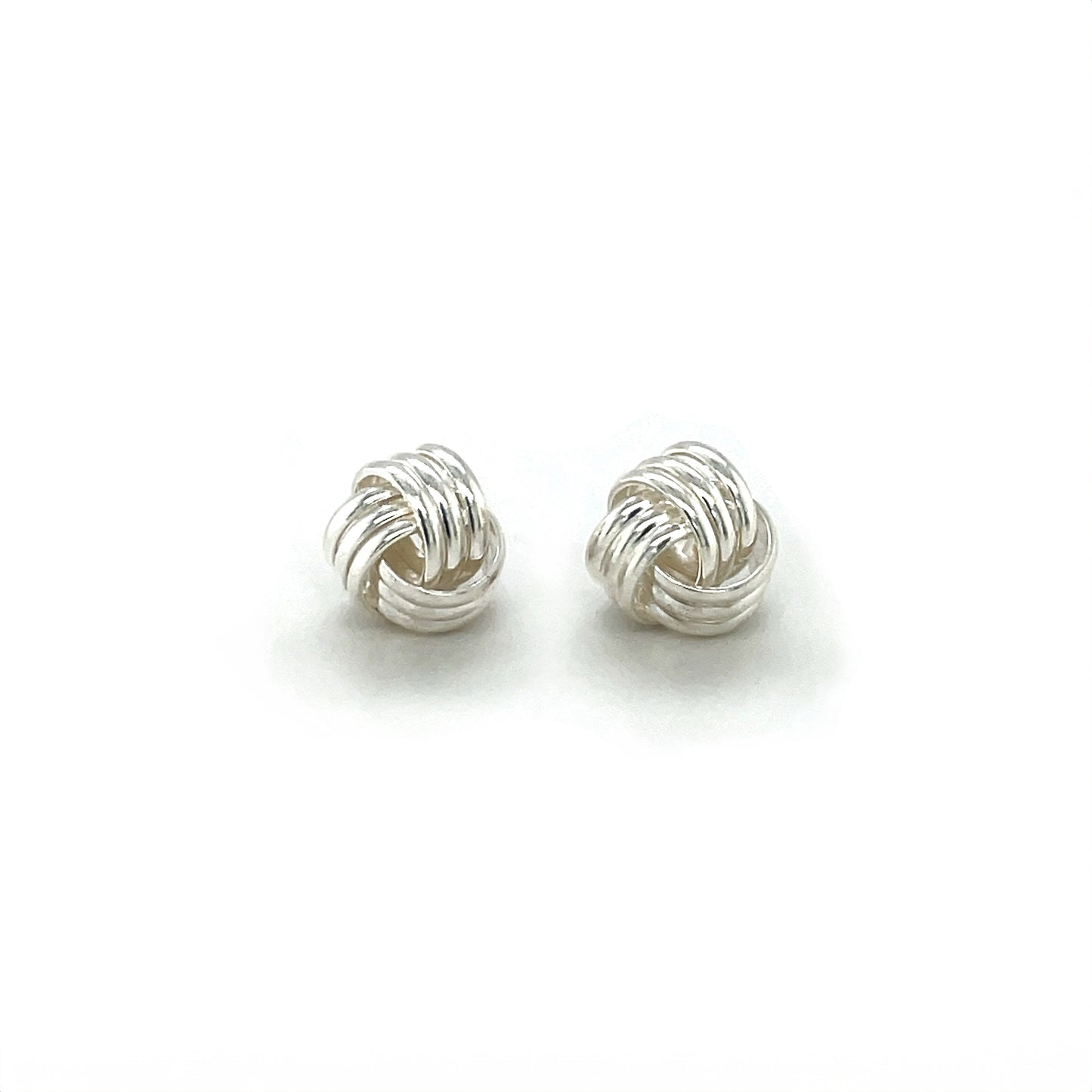 Silver Knot Stud Earrings