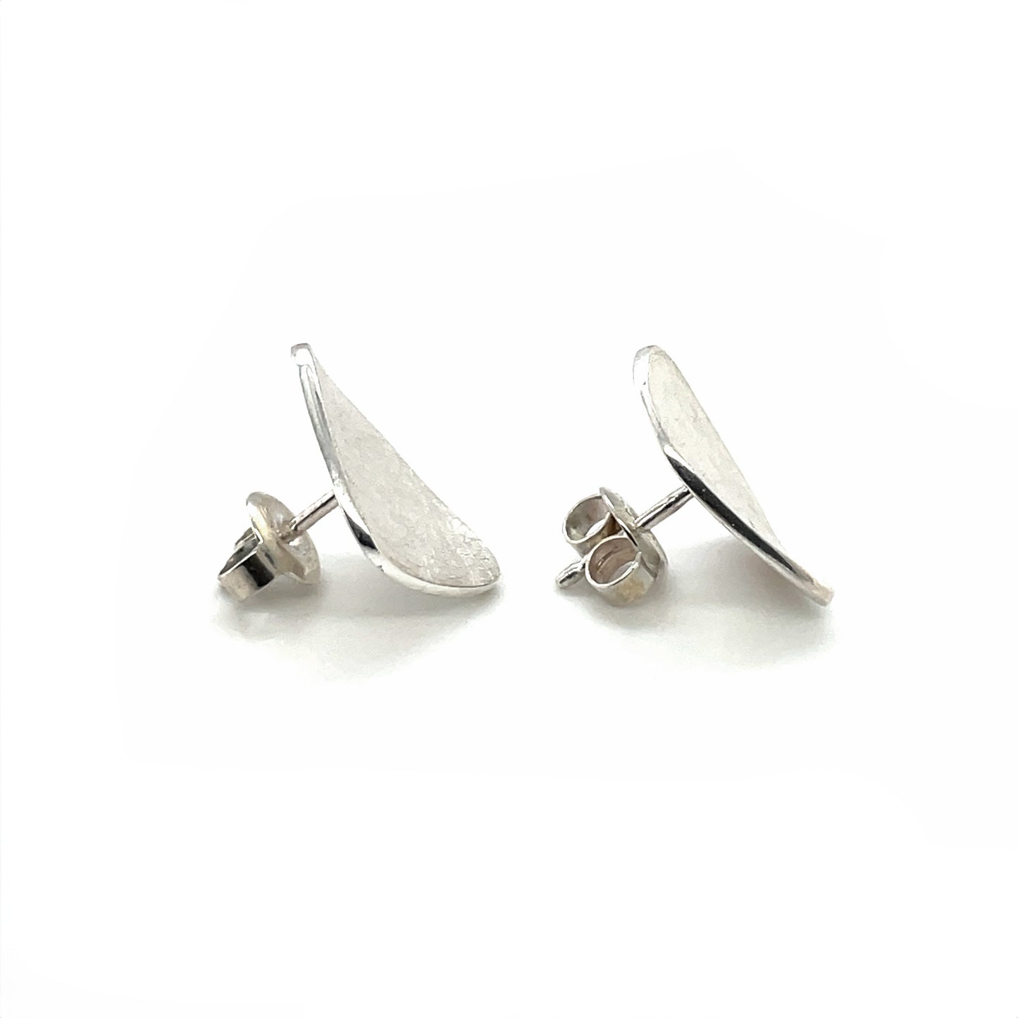 Silver Organic Matte Stud Earrings