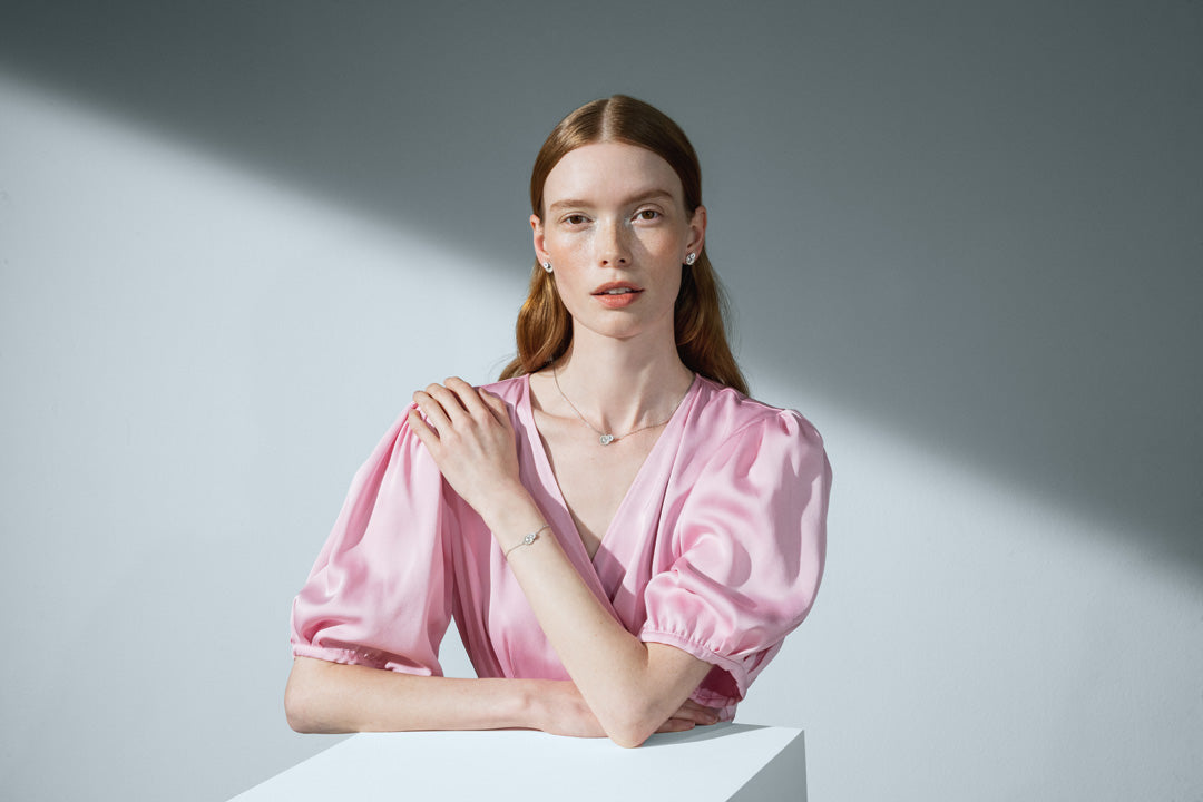 Silver White Enamel Daisy Earring