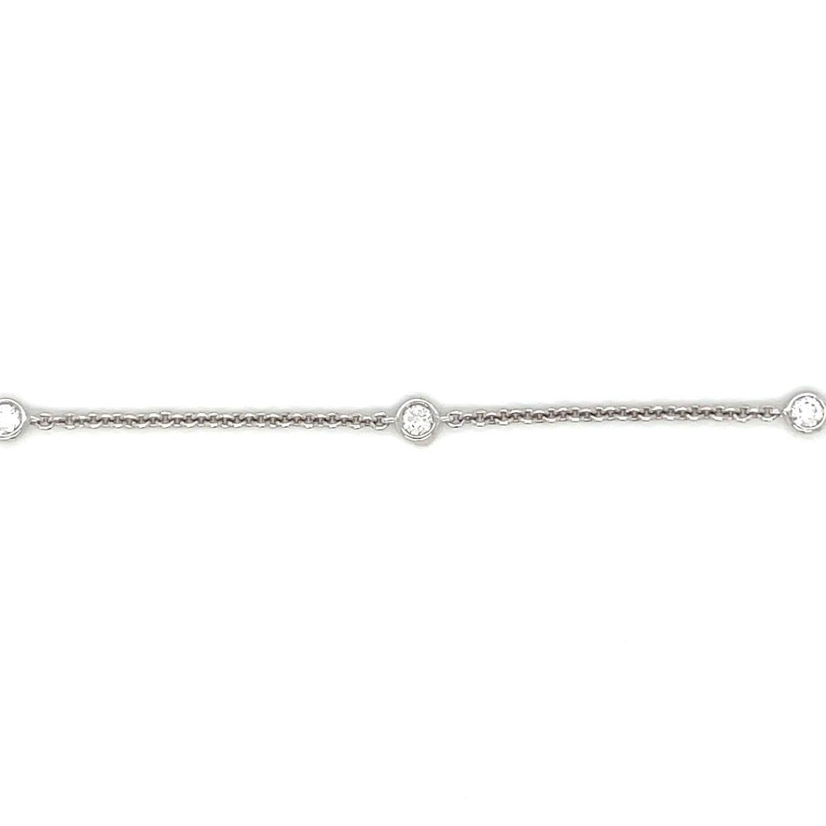18ct White Gold Diamond Station Necklace