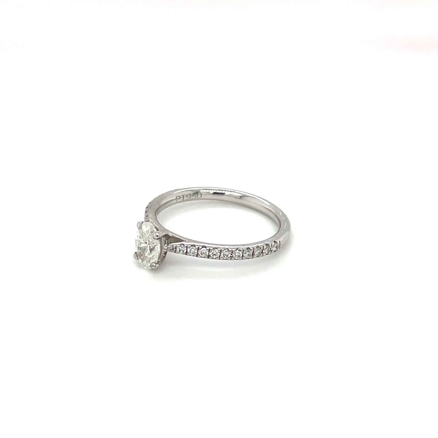 Platinum Oval Diamond Solitiare Ring