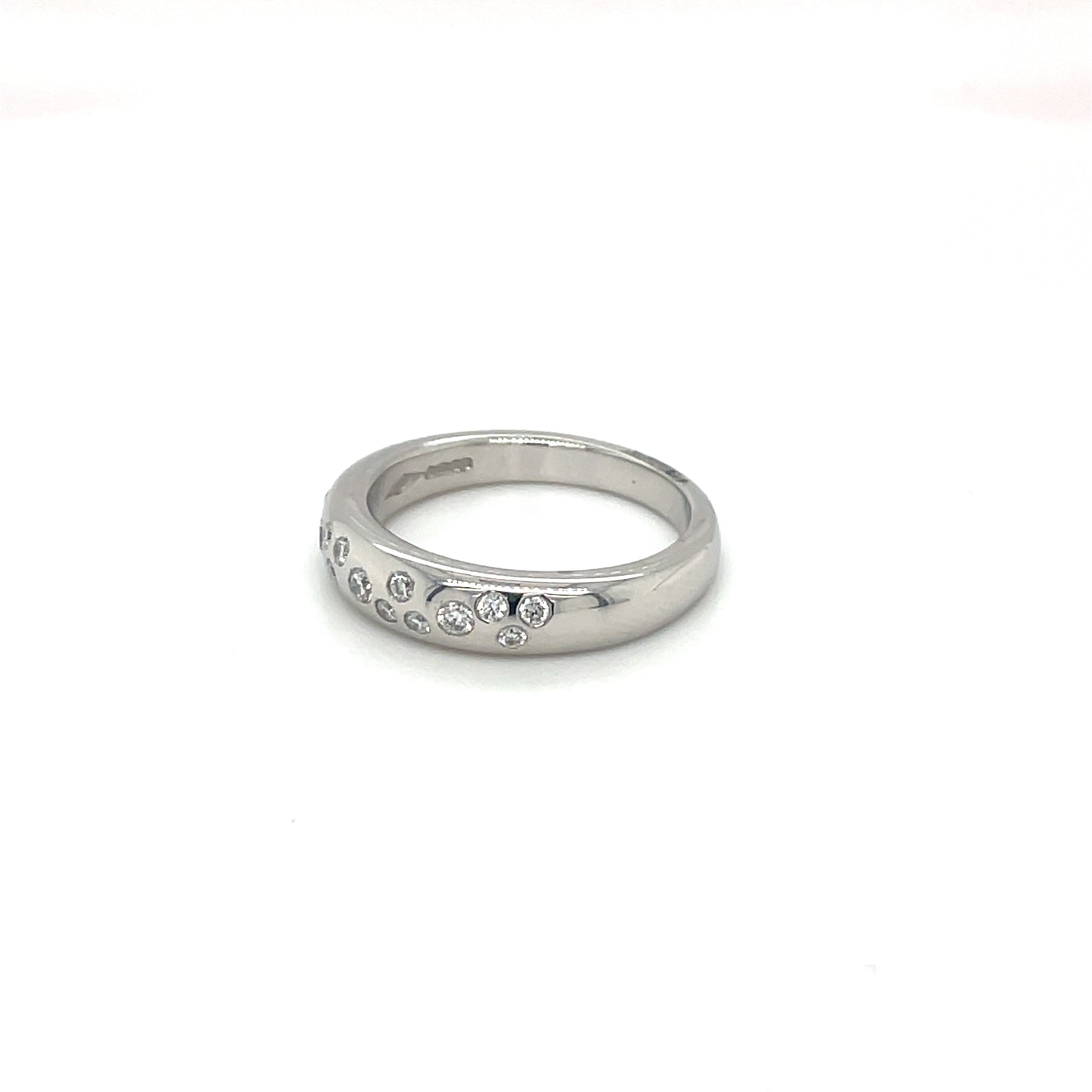 Platinum Half-Set Scattered Diamond Eternity Ring