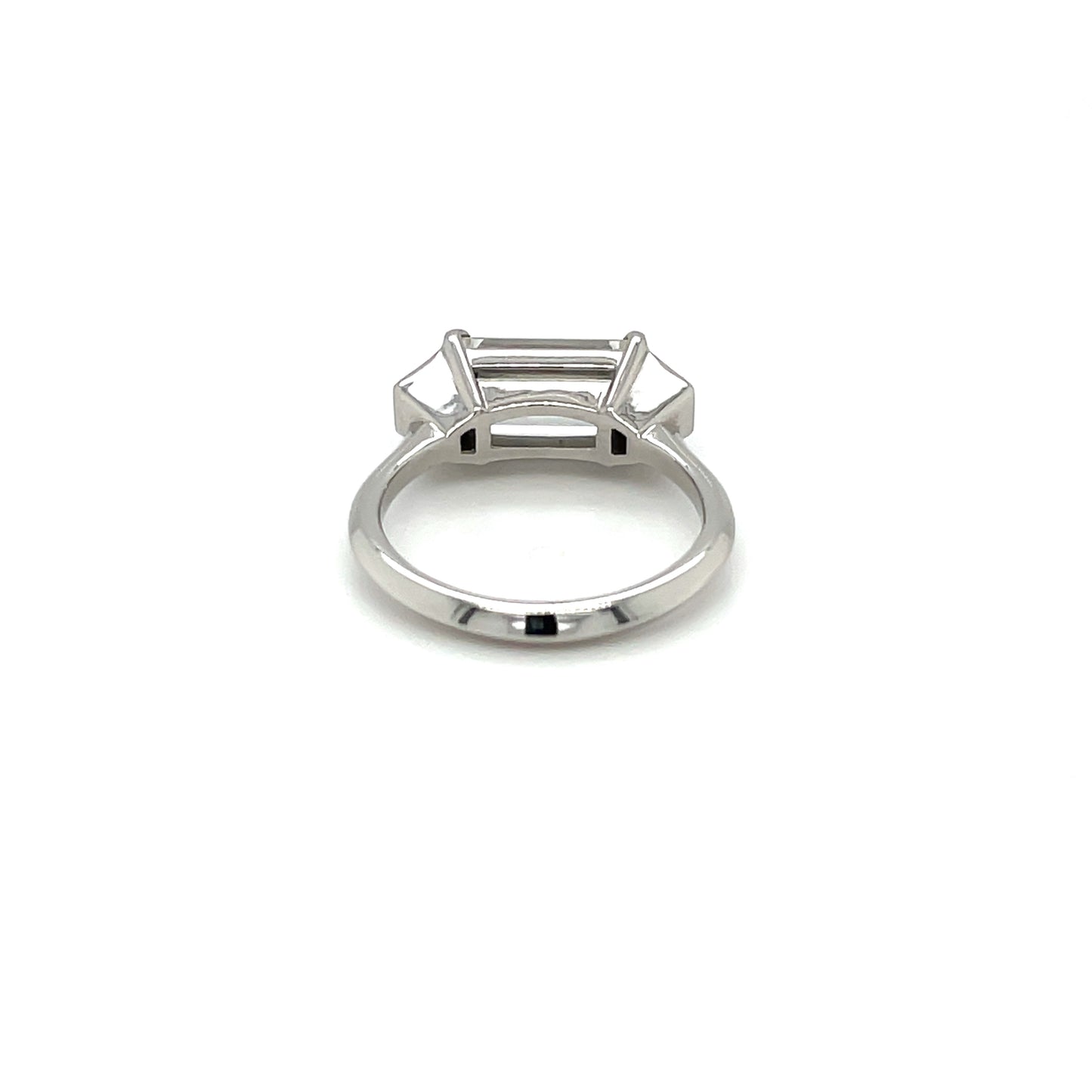 Platinum Three-Stone Baguette Diamond Ring