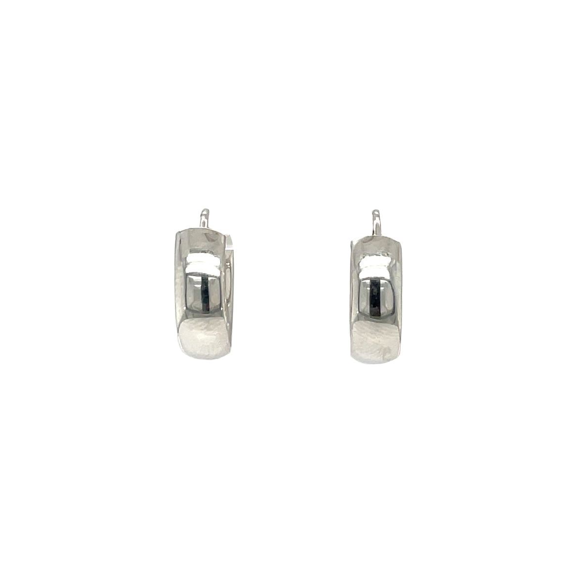 9ct White Gold Hinged Hoop Earrings