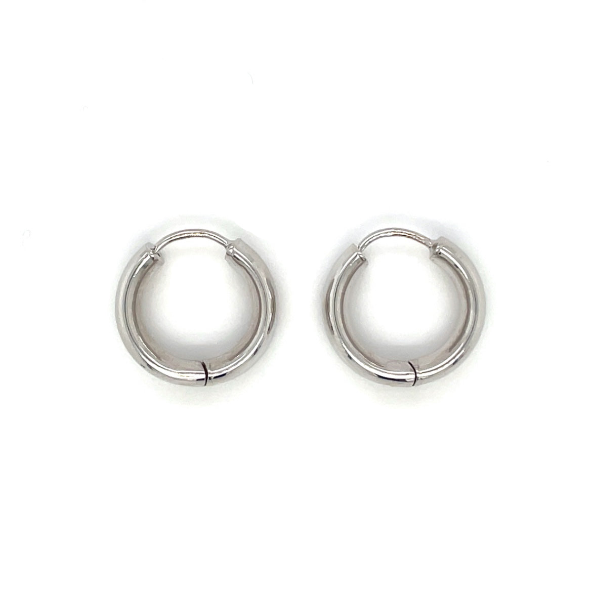 9ct White Gold Hinged Hoop Earrings