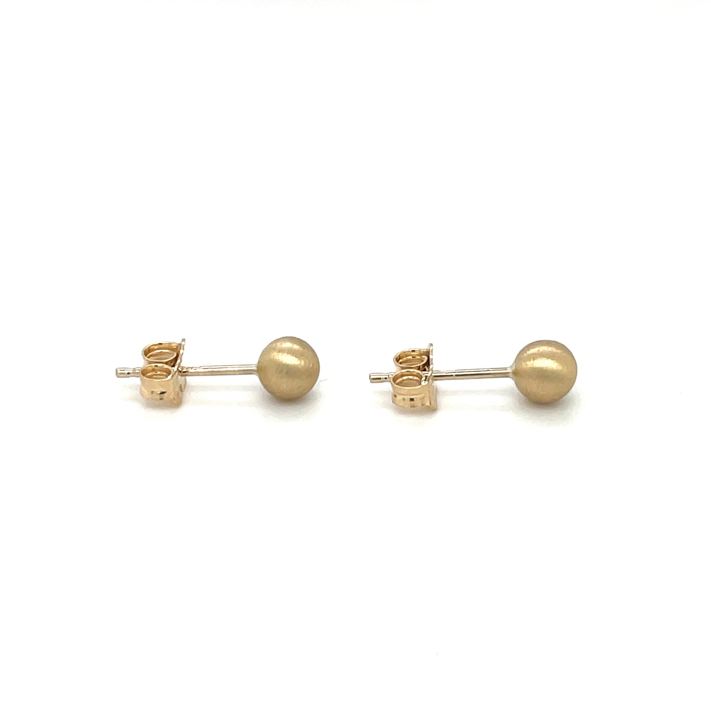 9ct Yellow Gold Satin Ball Stud Earrings (5mm)