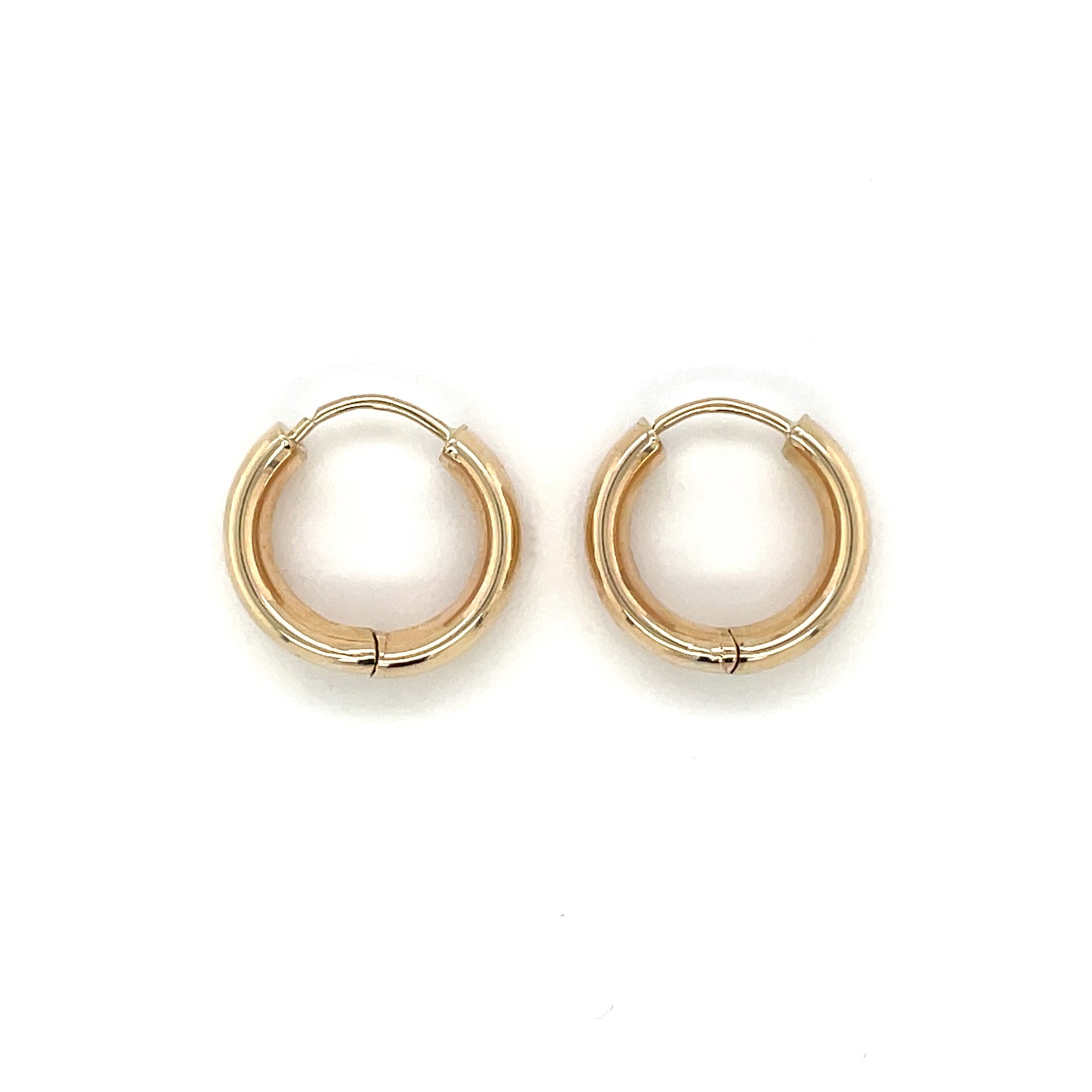 9ct Yellow Gold Wide Huggie Hoop Earrings
