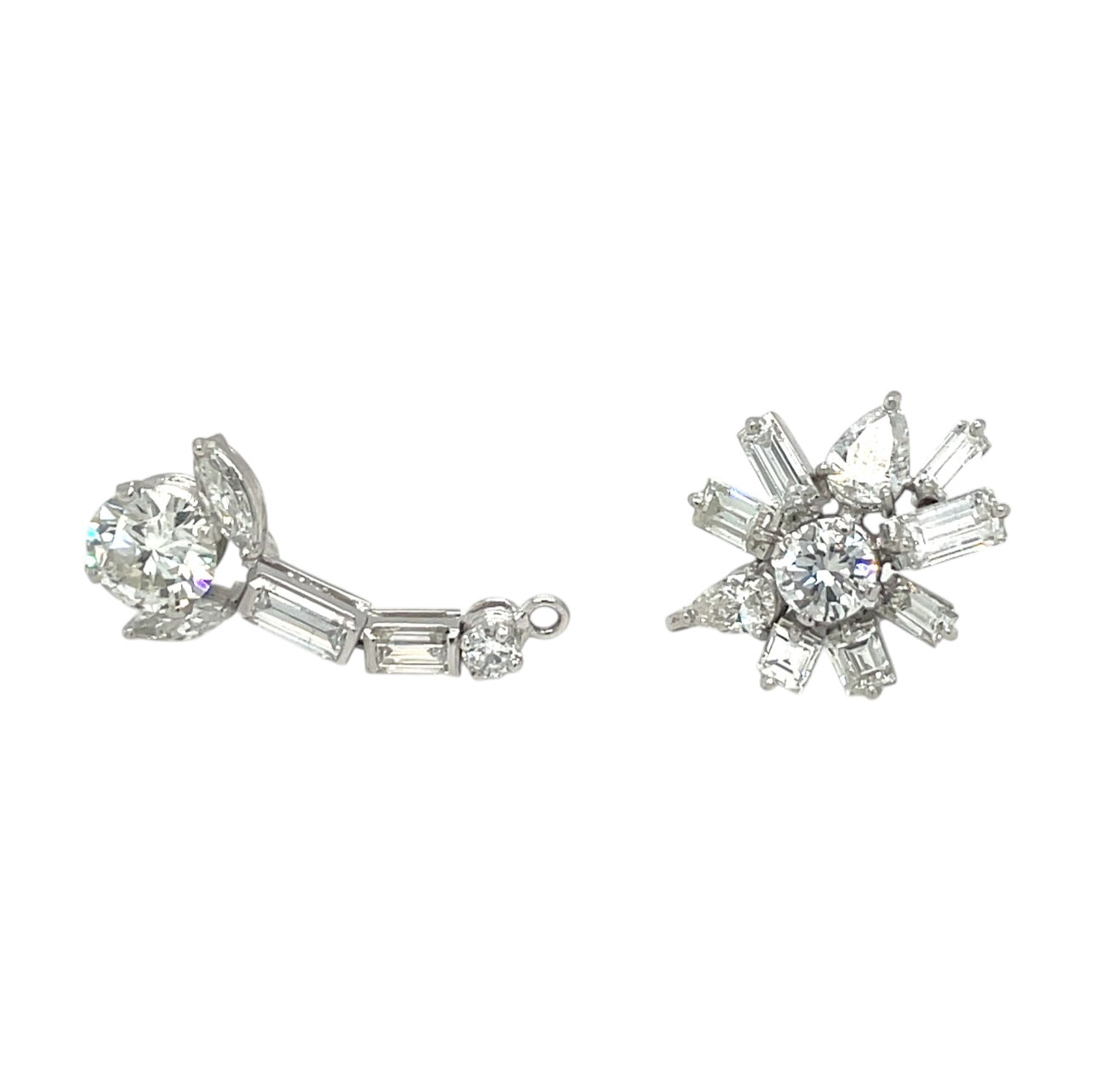 18ct White Gold 'day-to-night' Diamond Detatchable Drop Earrings