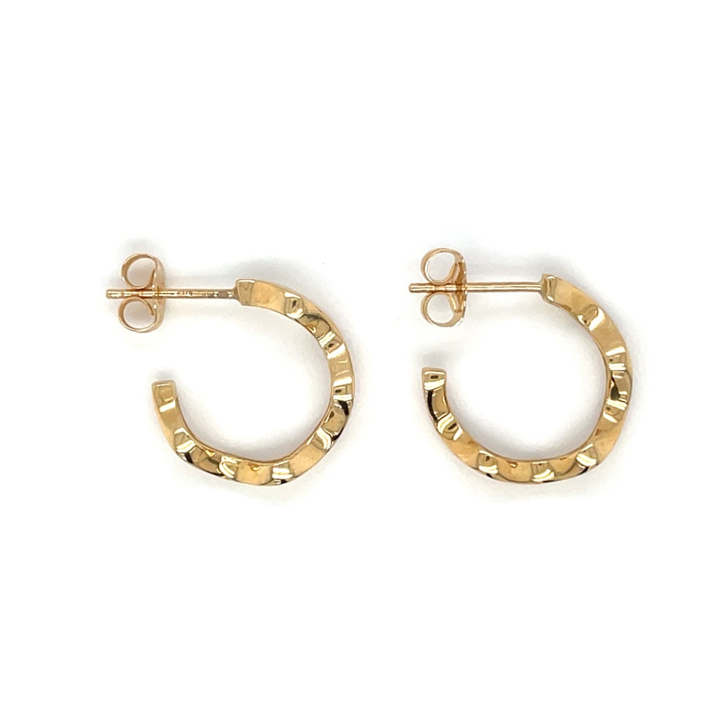 18ct Yellow Gold Wavy Hoop Earrings