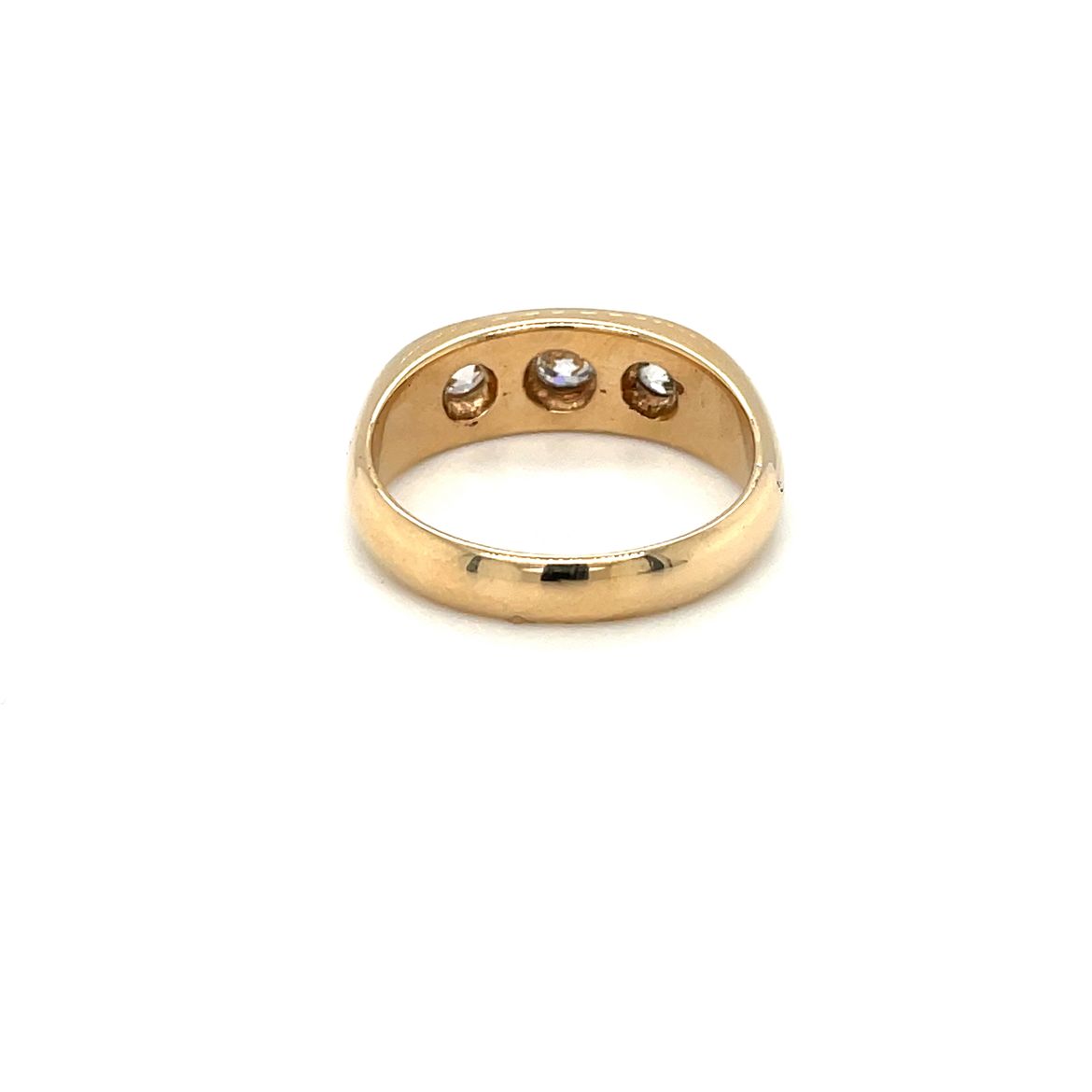 Vintage 18ct Yellow Gold Three Diamond Gypsy Ring