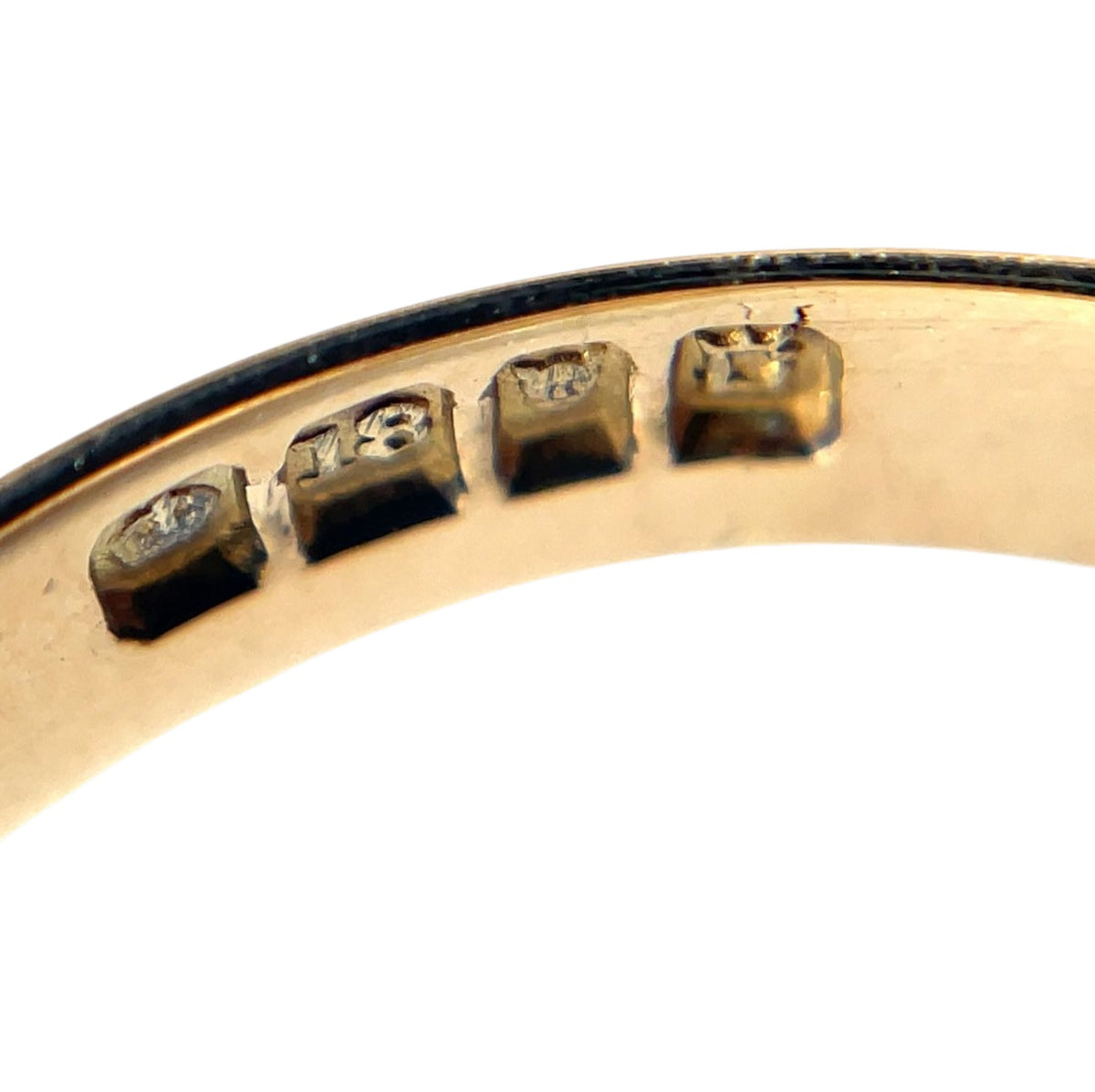18ct Yellow Gold Vintage Three Diamond Gypsy Ring (T)