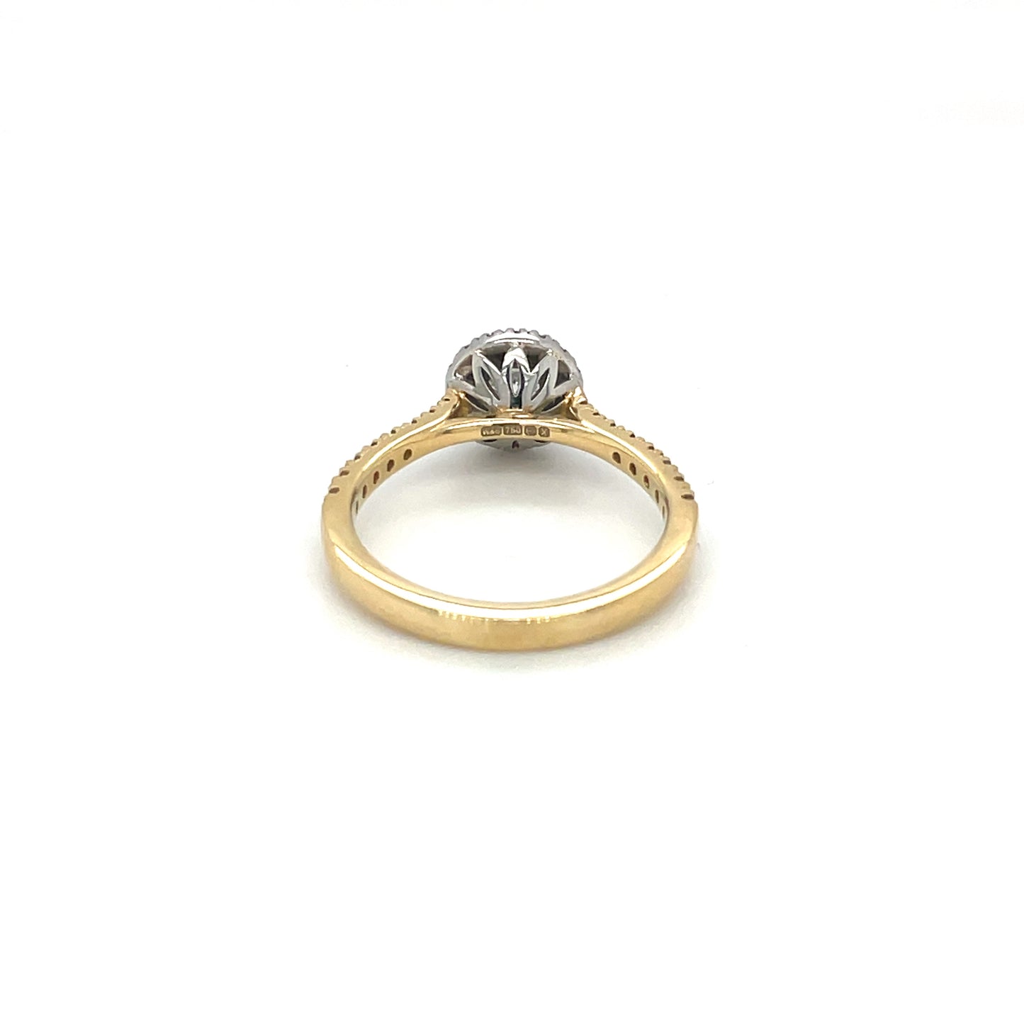 18ct Yellow Gold & Platinum Diamond Halo Ring