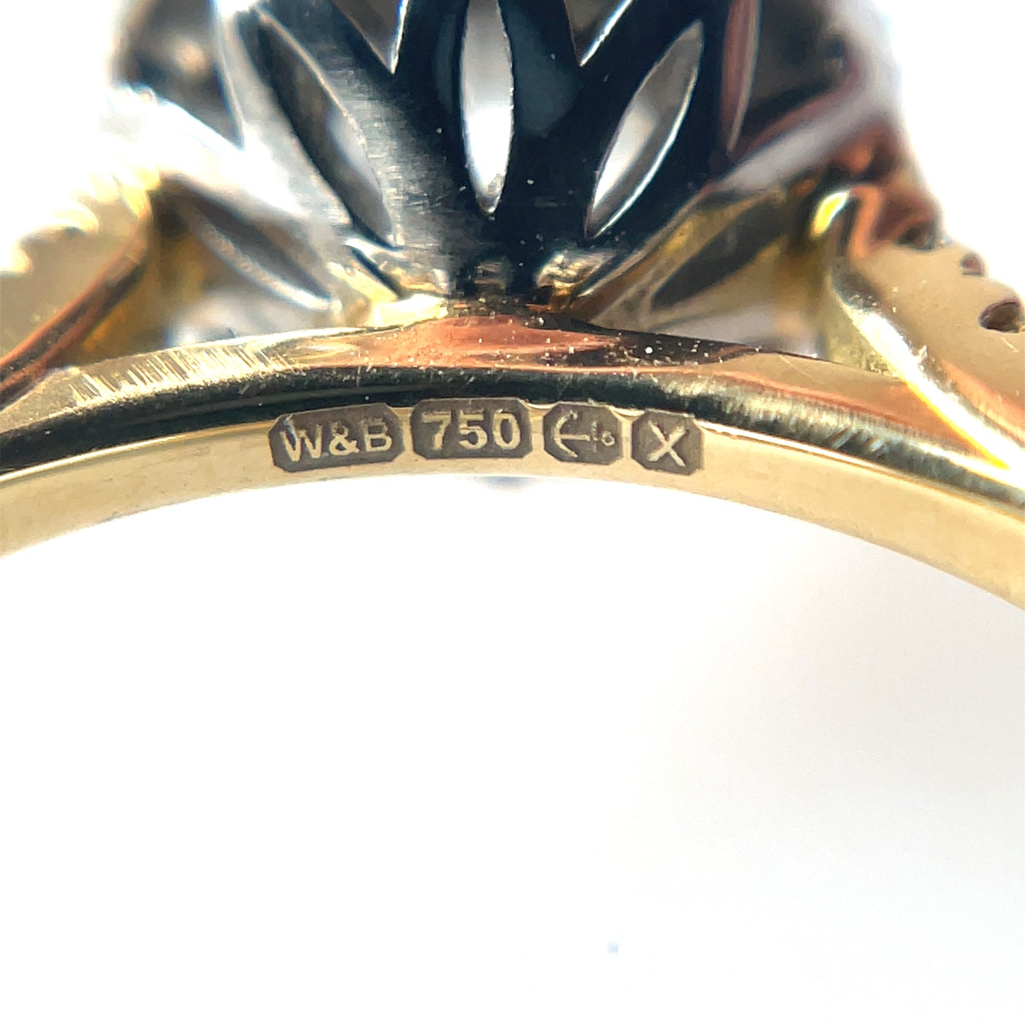 18ct Yellow Gold & Platinum Diamond Halo Ring (L)
