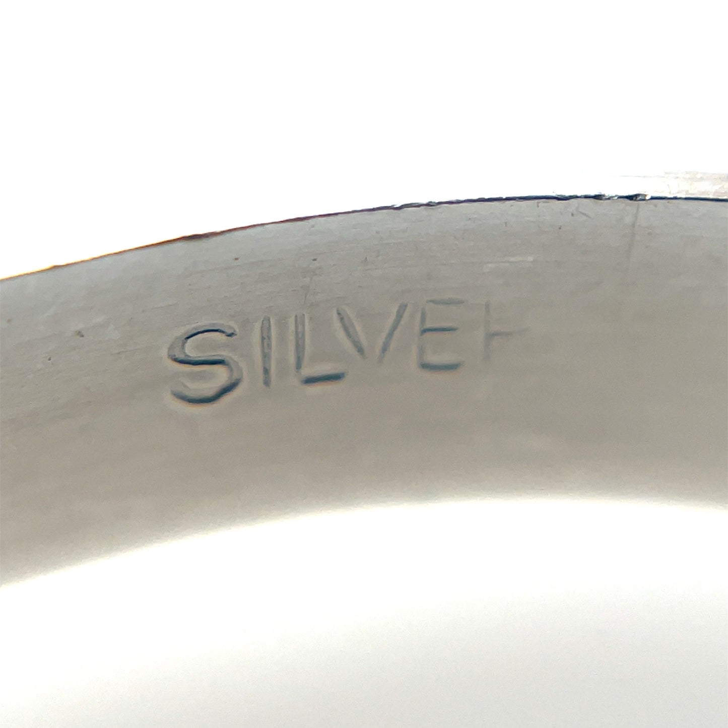 Silver Striped-Edge Christening Bangle