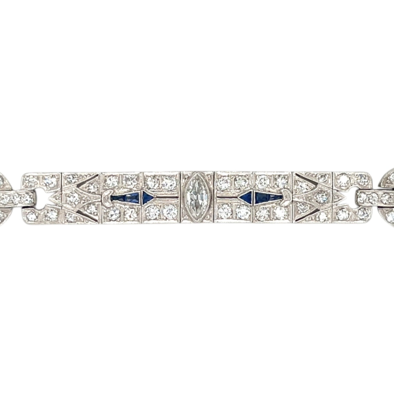 Platinum Diamond & Sapphire Bracelet