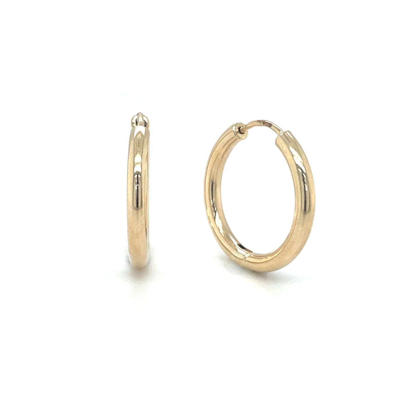 9ct Yellow Gold Hinged Hoop Earrings (20mm)