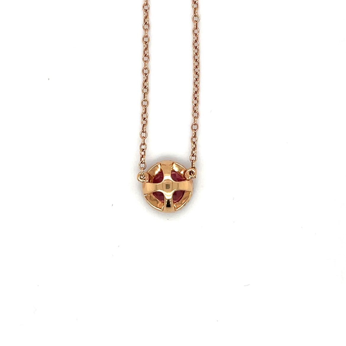 Rose Gold Diamond and Tourmaline Pendant