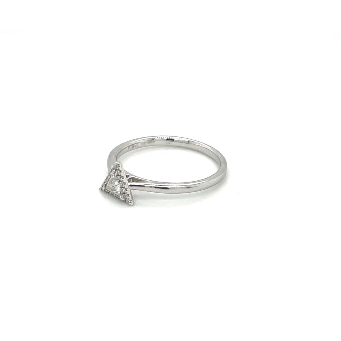 Platinum Triangle Diamond Cluster Ring