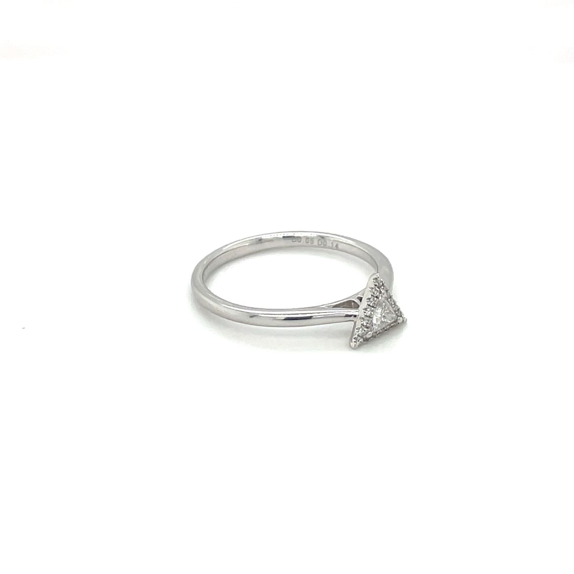 Platinum Triangle Diamond Cluster Ring