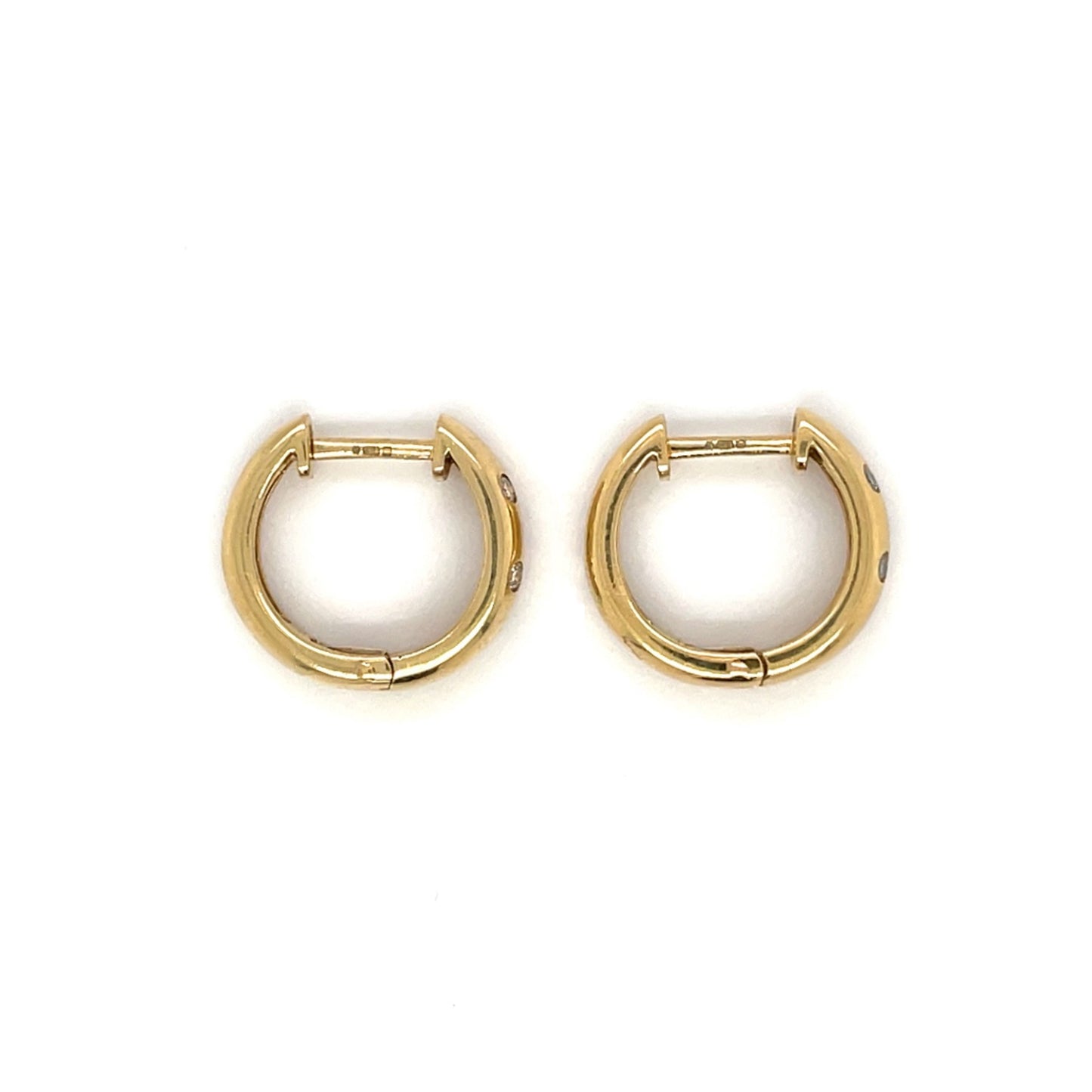 18ct Yellow Gold Diamond Hoop Earrings