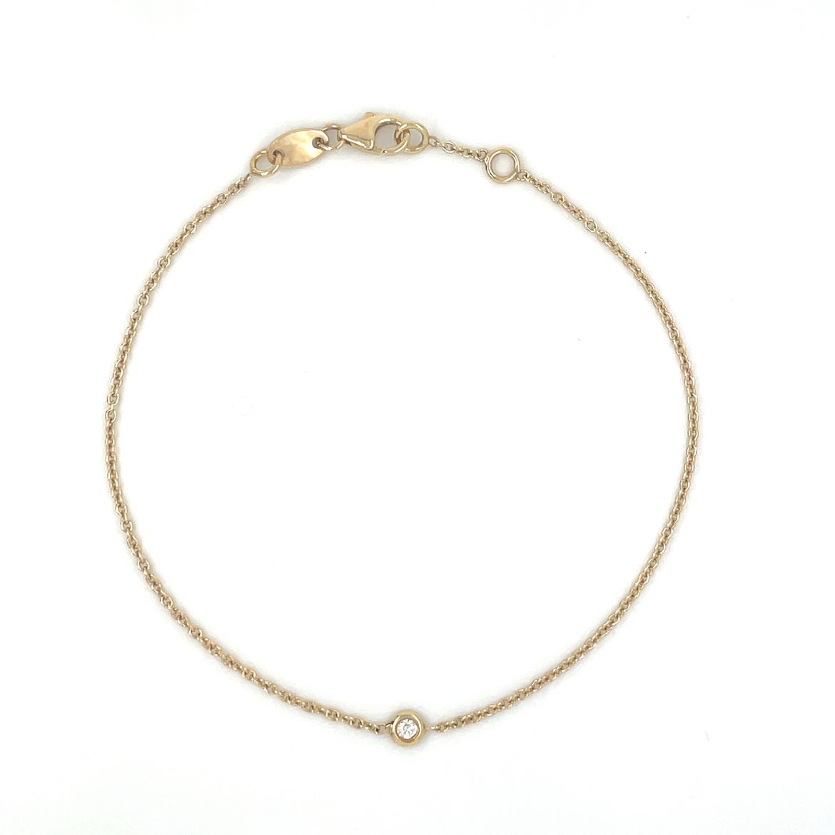 18ct Yellow Gold Diamond Station Bracelet