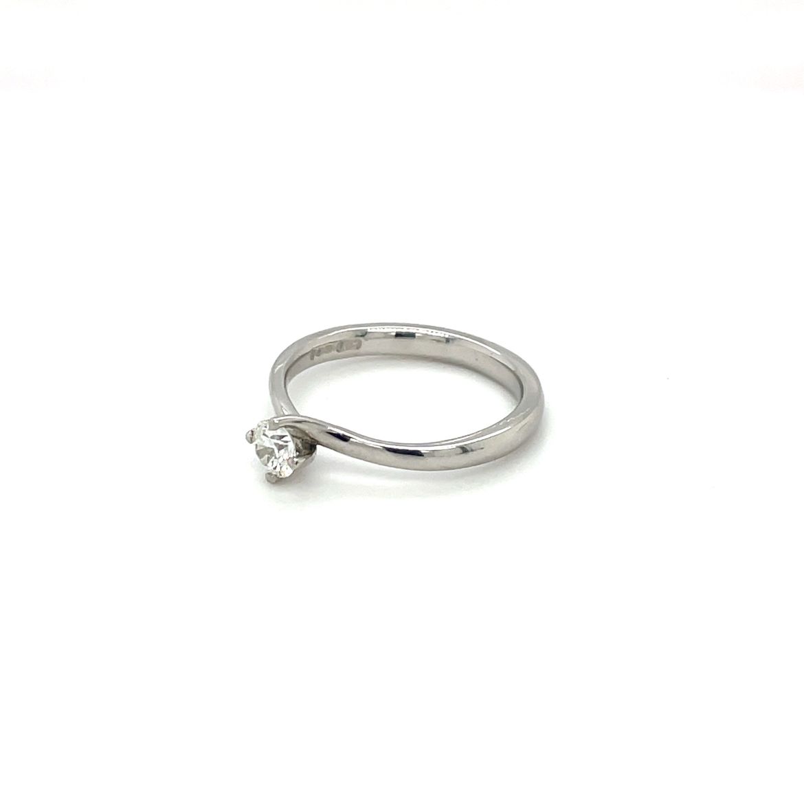 Platinum Diamond Twist Solitaire Ring