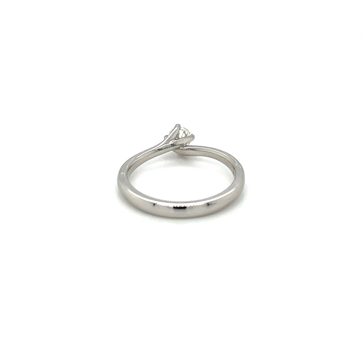 Platinum Diamond Twist Solitaire Ring