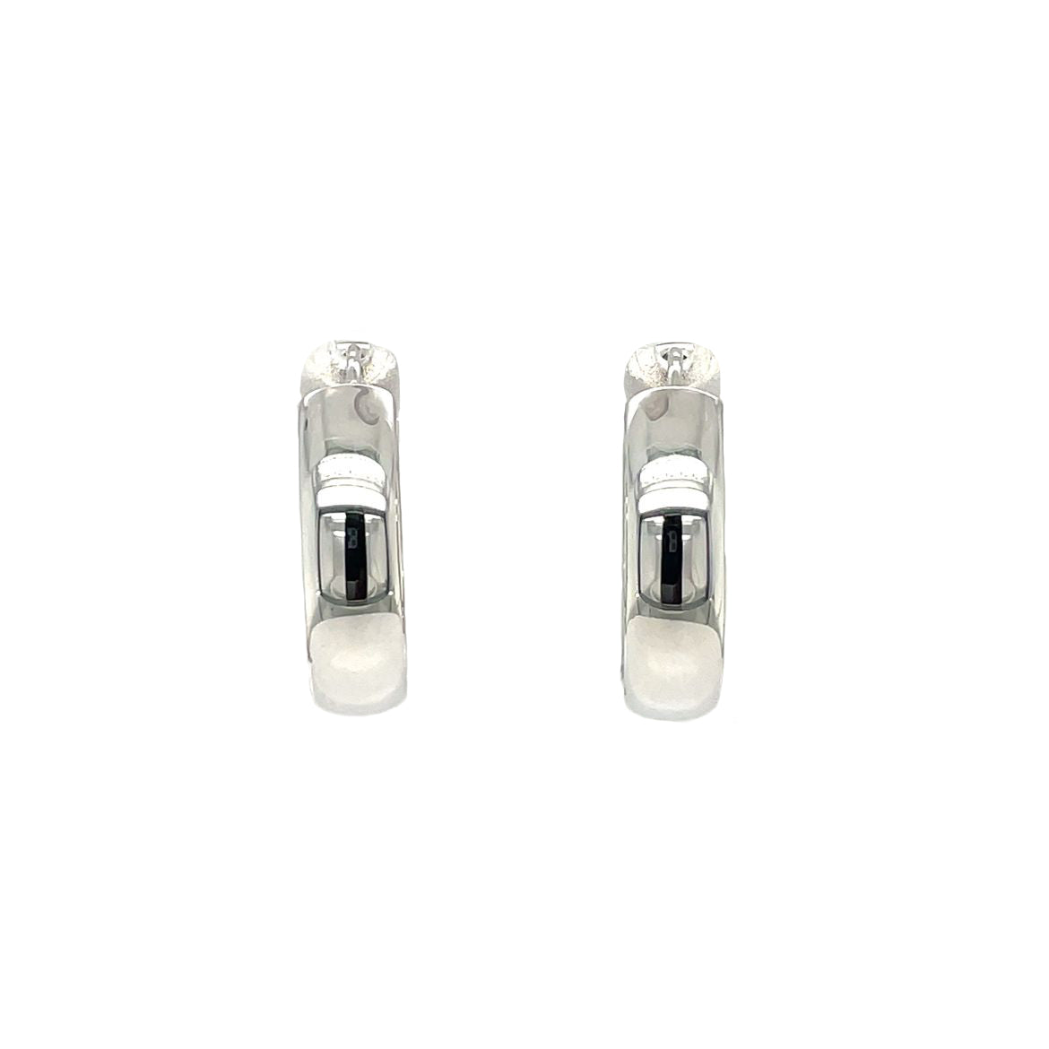 9ct White Gold Hinged Hoop Earrings