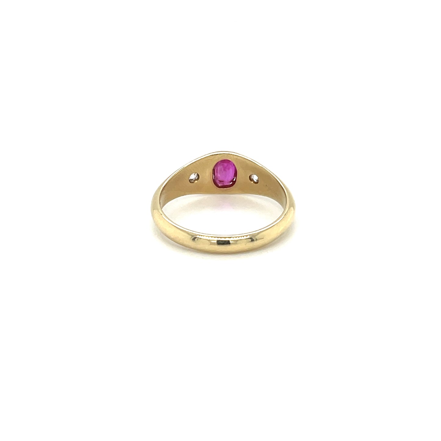 Yellow Gold Ruby & Diamond Gypsy Ring
