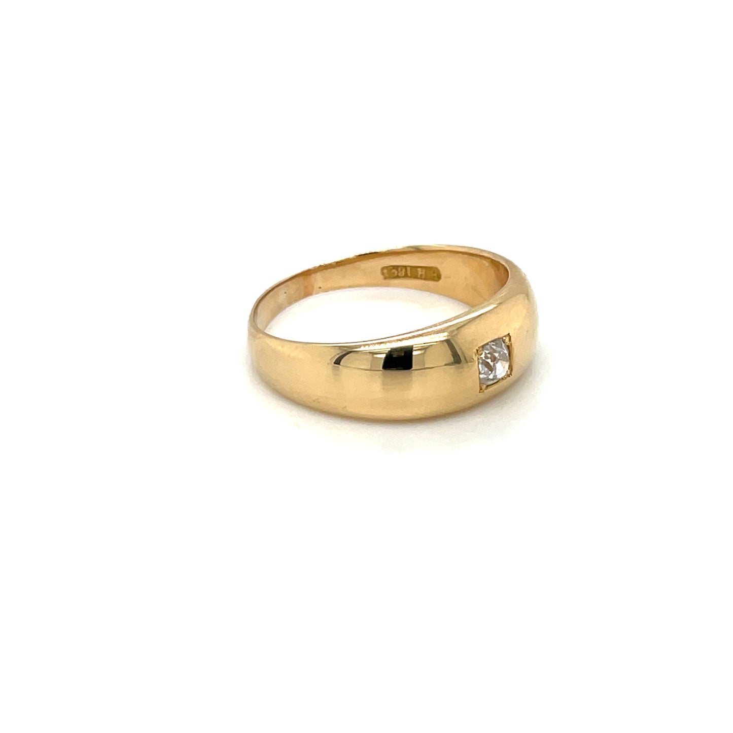 18ct Yellow Gold Old-Cut Diamond Gypsy Ring