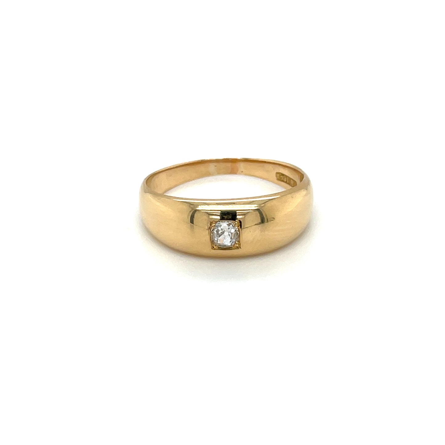 18ct Yellow Gold Old-Cut Diamond Gypsy Ring