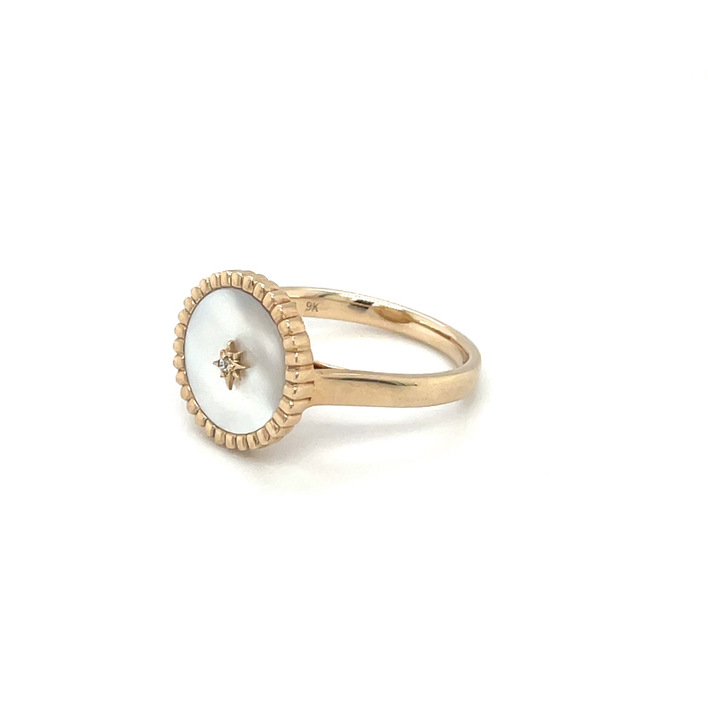 9ct Yellow Gold MOP & Diamond Ring