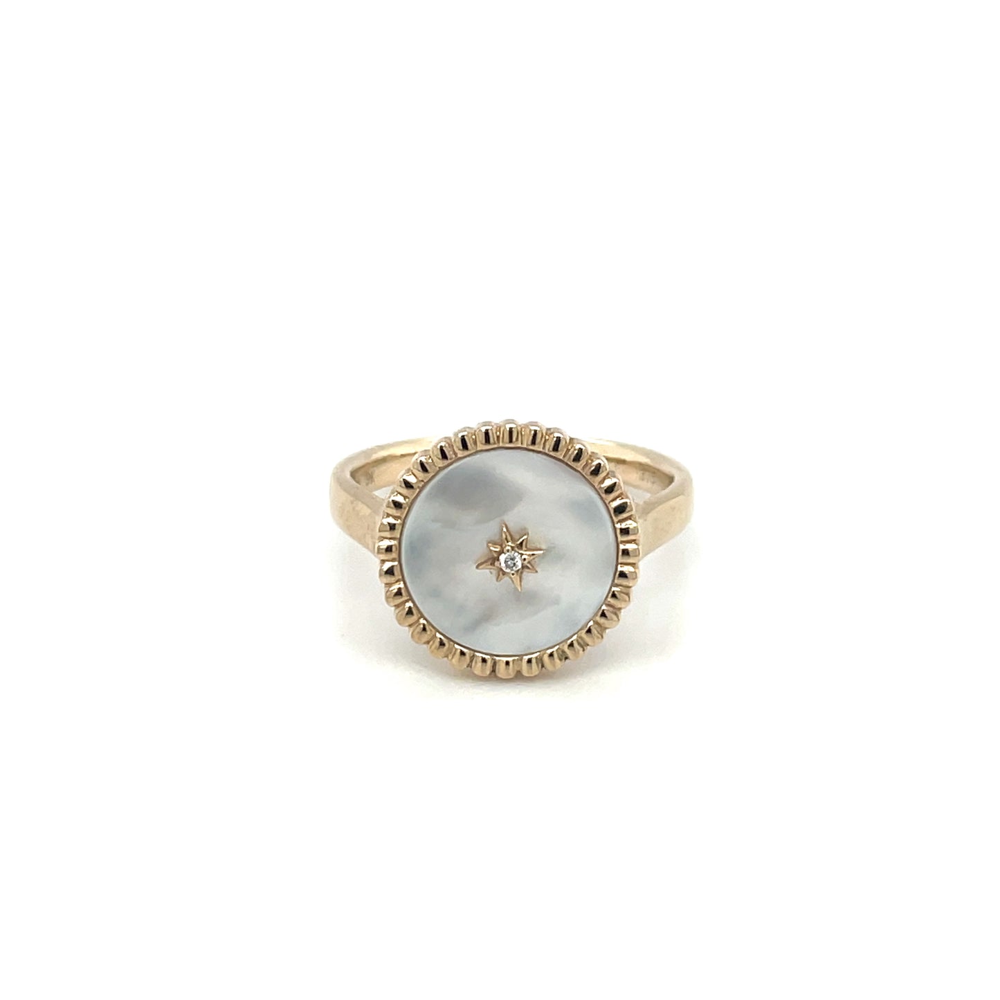 9ct Yellow Gold MOP & Diamond Ring