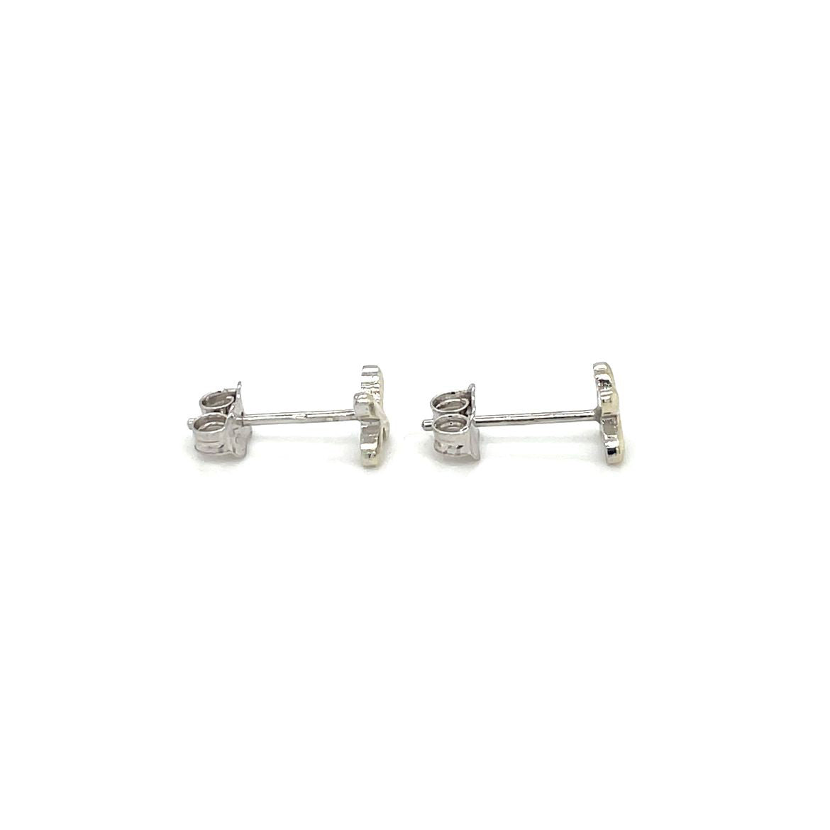 9ct White Gold Cross Stud Earrings