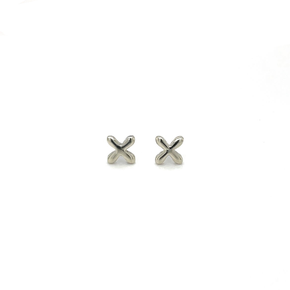 9ct White Gold Cross Stud Earrings