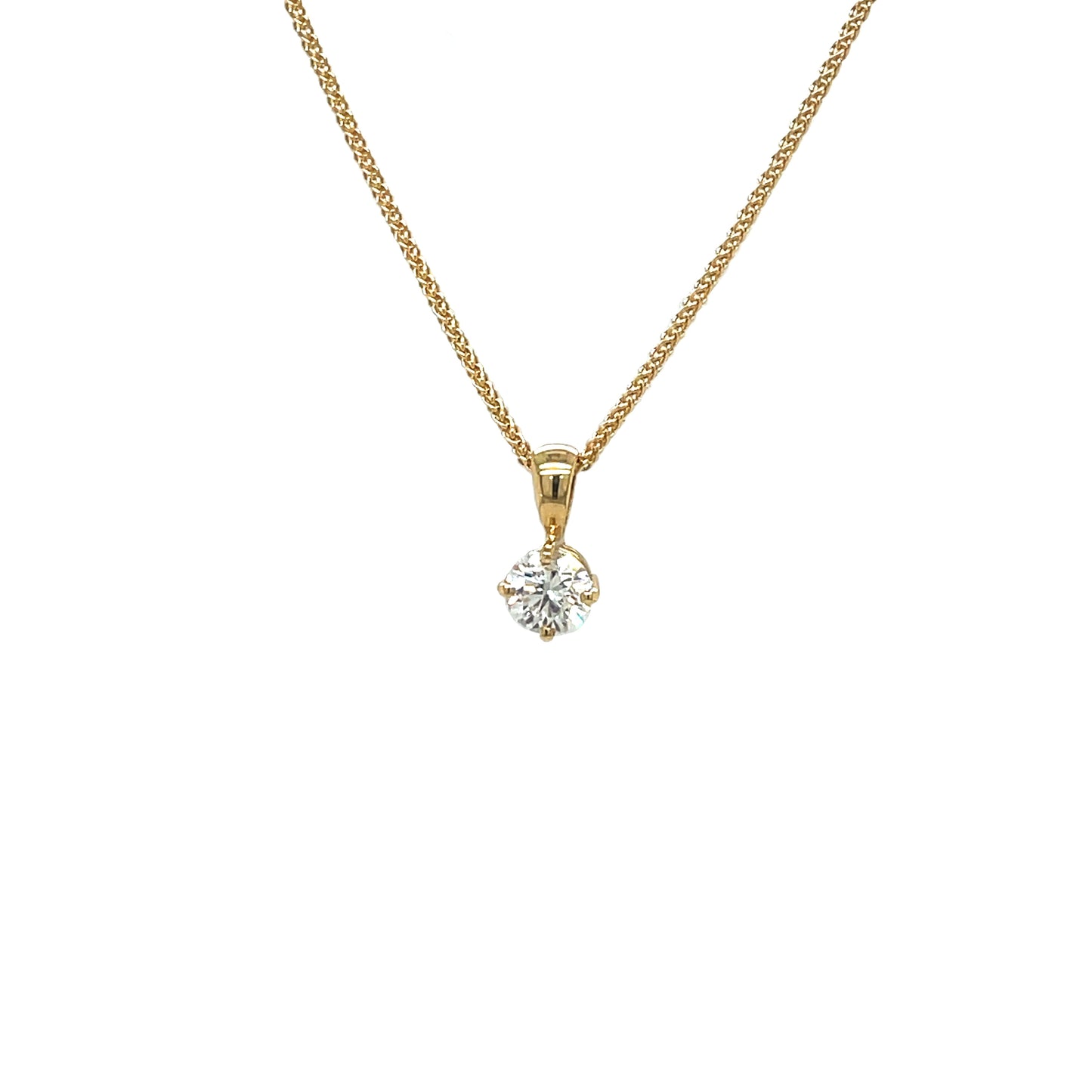 18ct Yellow Gold Diamond Solitaire Pendant