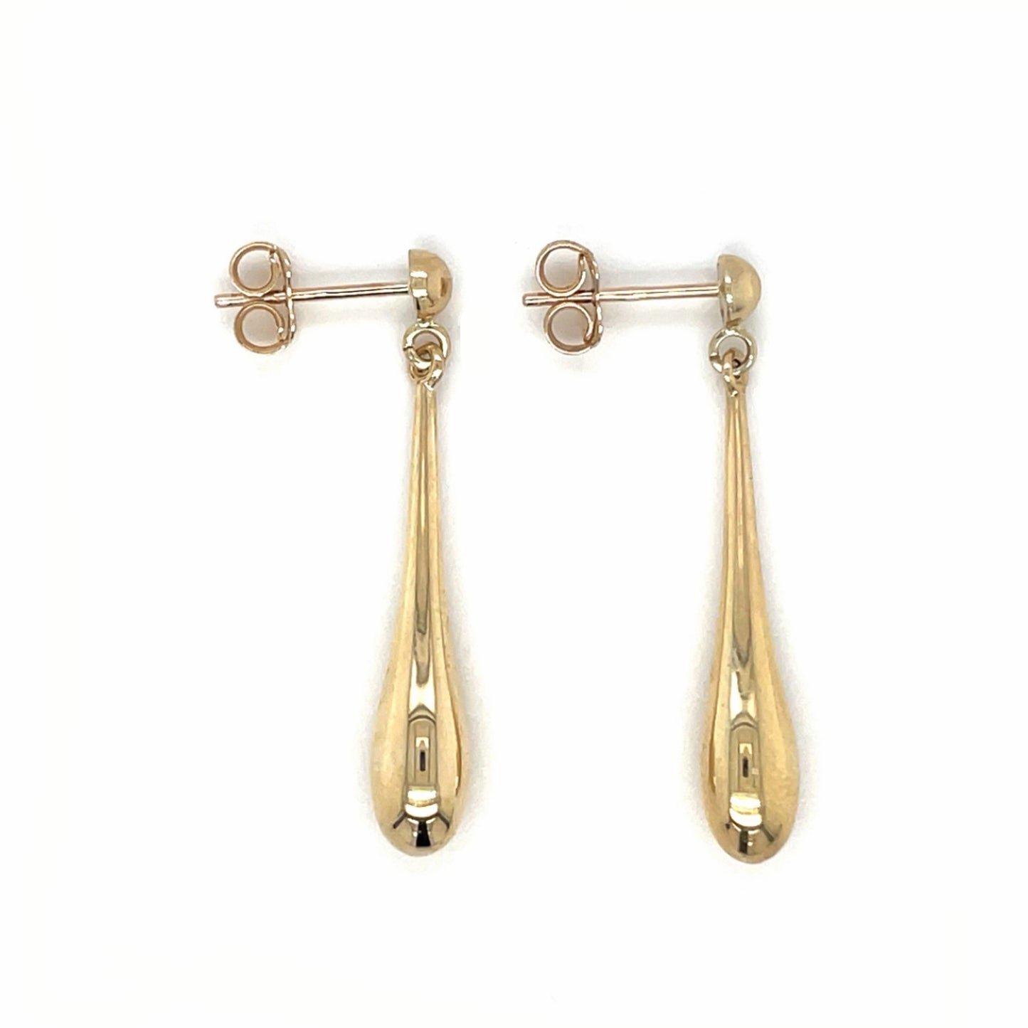 9ct Yellow Gold Bombe Drop Earrings