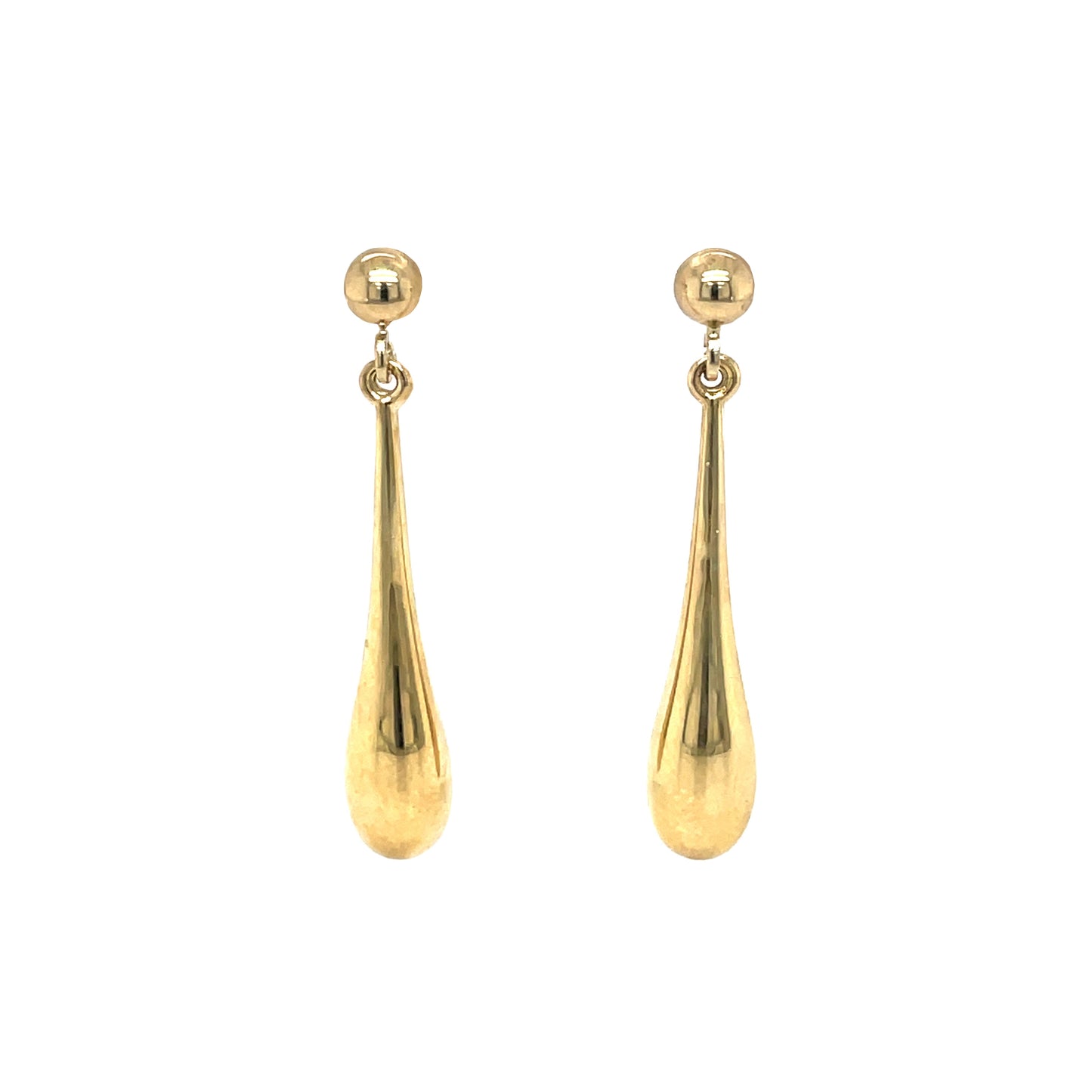 9ct Yellow Gold Bombe Drop Earrings