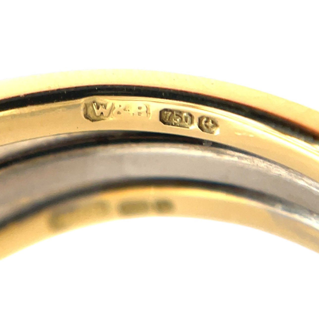 18ct Yellow & White Gold Wide Diamond Bubble Ring (M1/2)