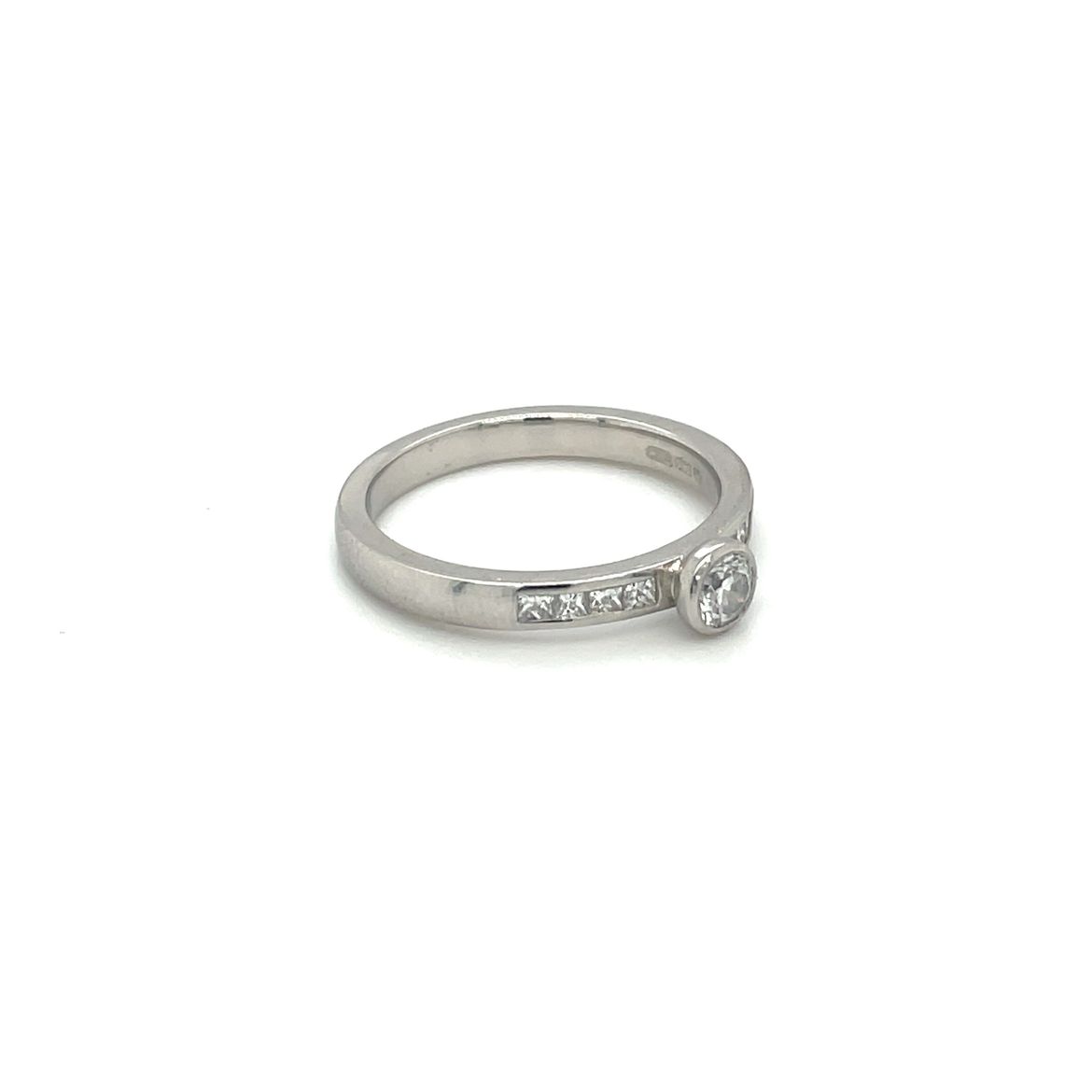 Platinum Modern Diamond Soliatire Ring