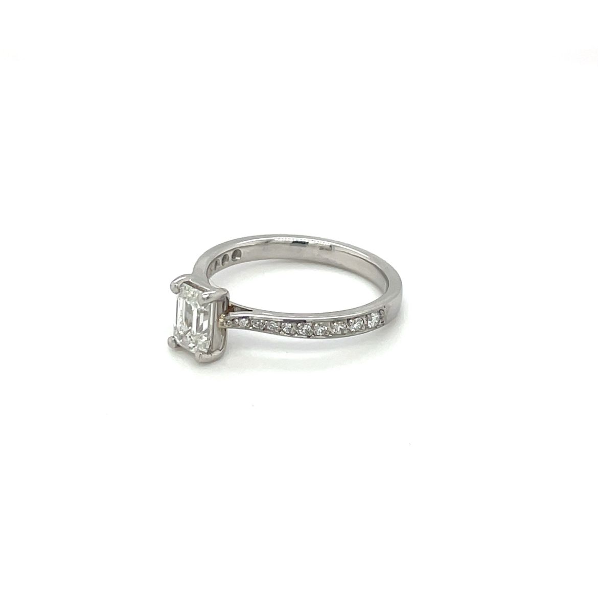 Platinum Emerald-Cut Diamond Solitaire Ring