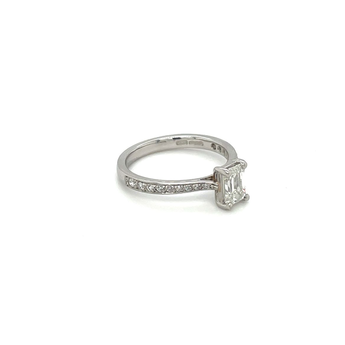 Platinum Emerald-Cut Diamond Solitaire Ring