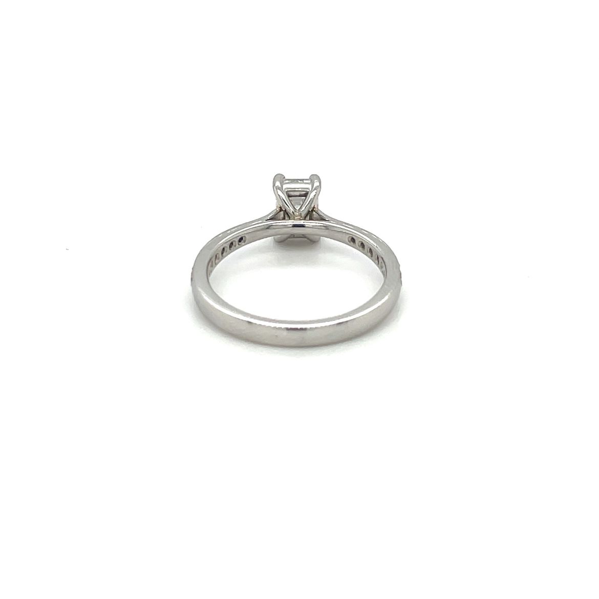 Platinum Emerald-Cut Diamond Solitaire Ring