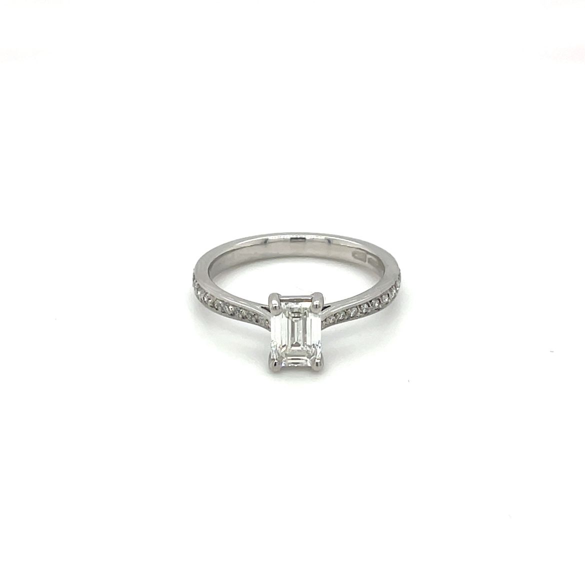 Platinum Emerald-Cut Diamond Solitaire Ring