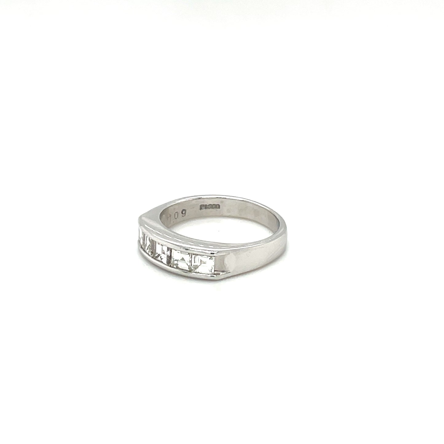 Platinum French-Cut Diamond Half-Set Eternity Ring
