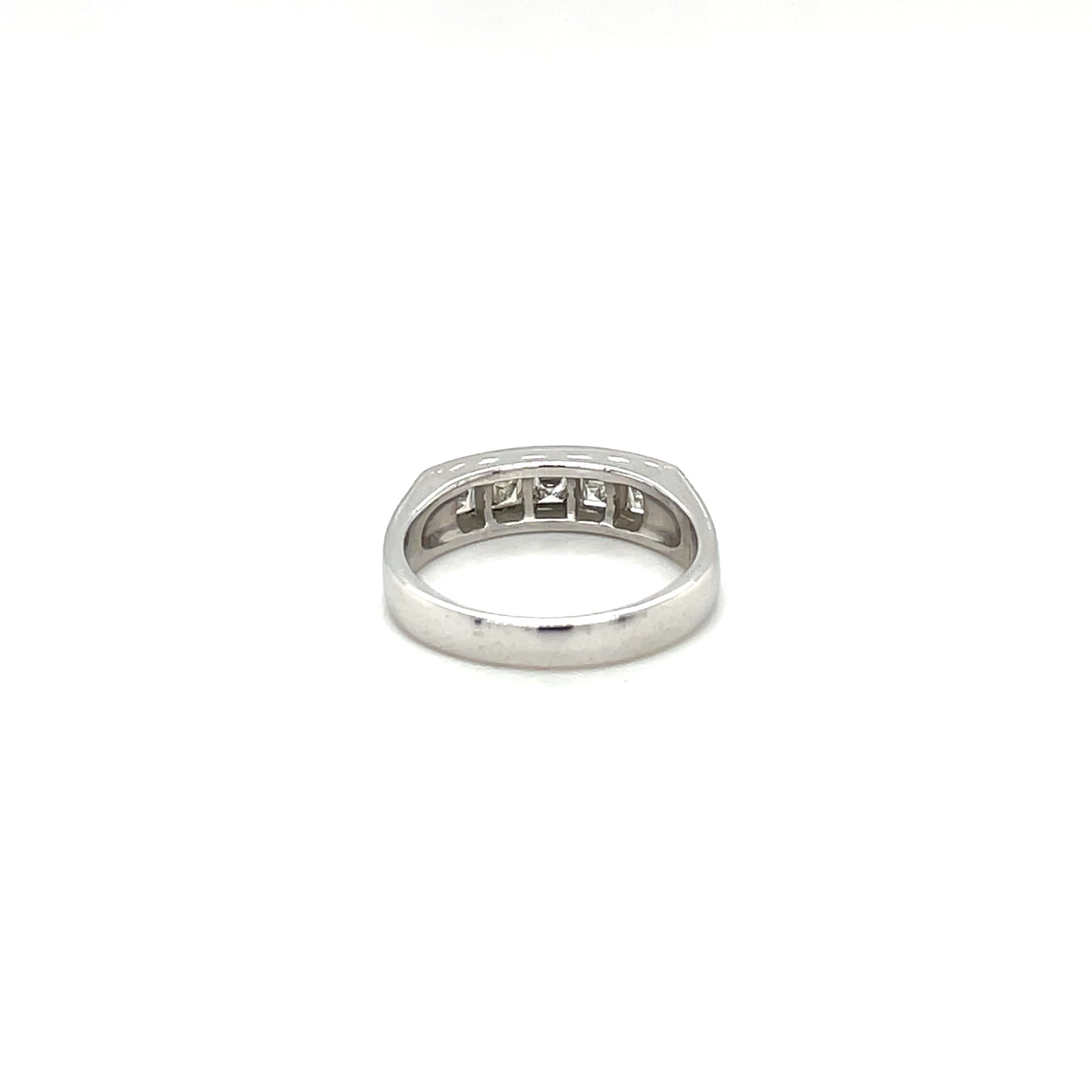 Platinum French-Cut Diamond Half-Set Eternity Ring