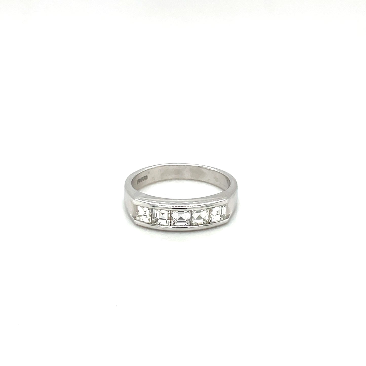 Platinum French-Cut Diamond Half-Set Eternity Ring
