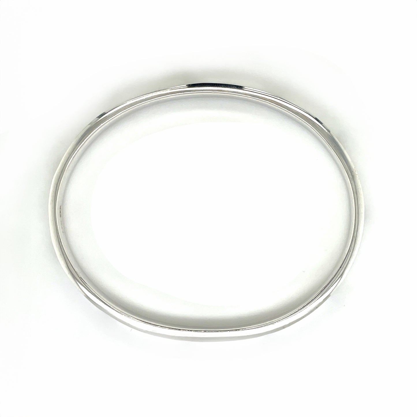 Silver Screw Oval Bangle