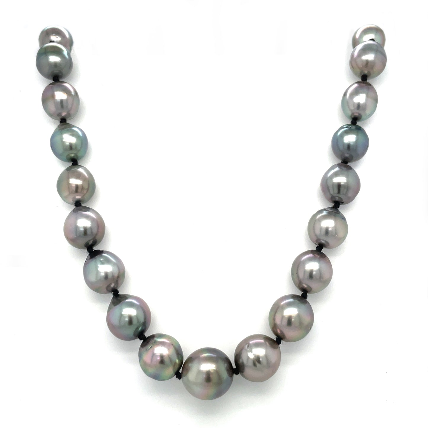 Baroque Tahitian Pearl Necklace & Diamond Set 18ct White Gold Clasp