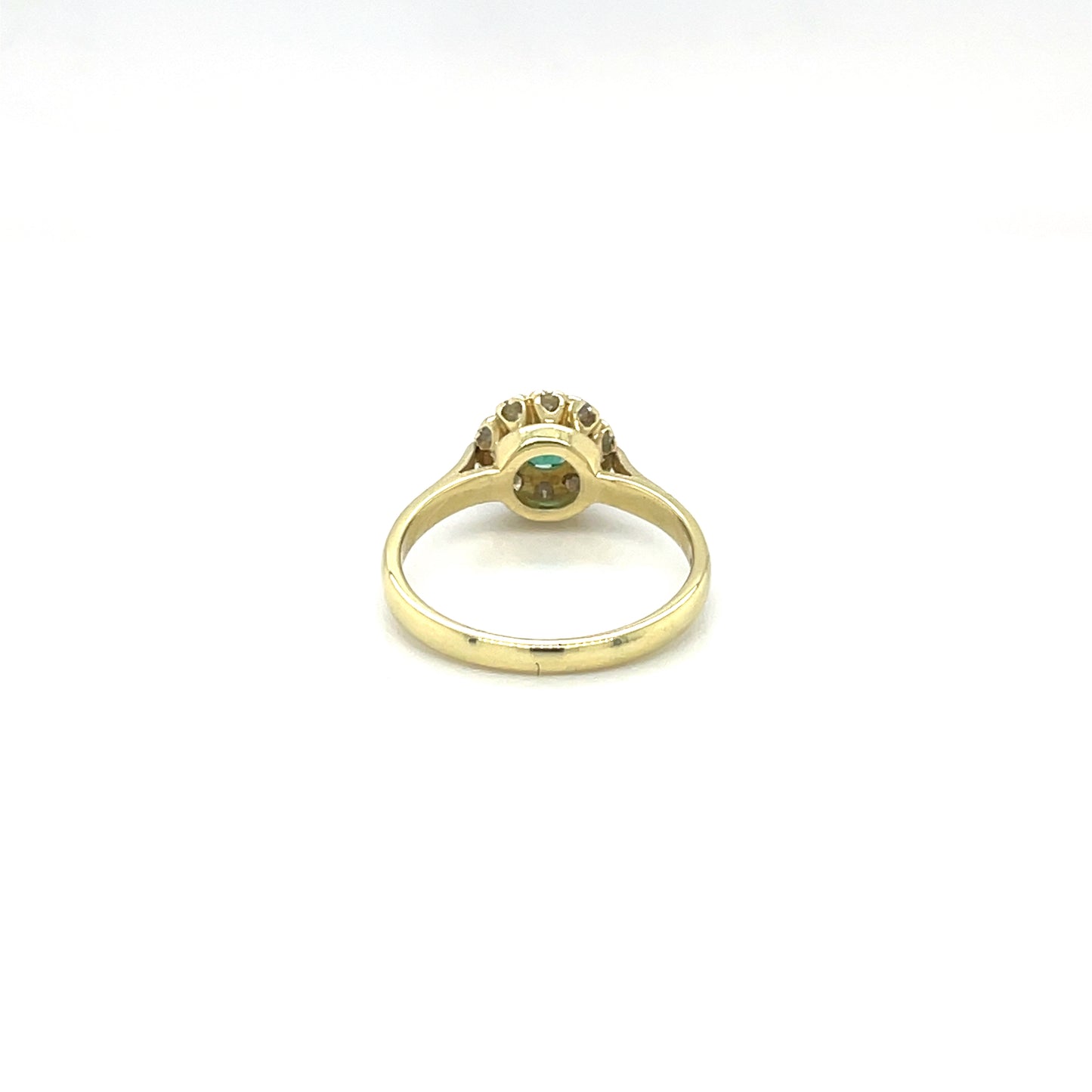 Yellow Gold Diamond And Emerald Cluster Ring
